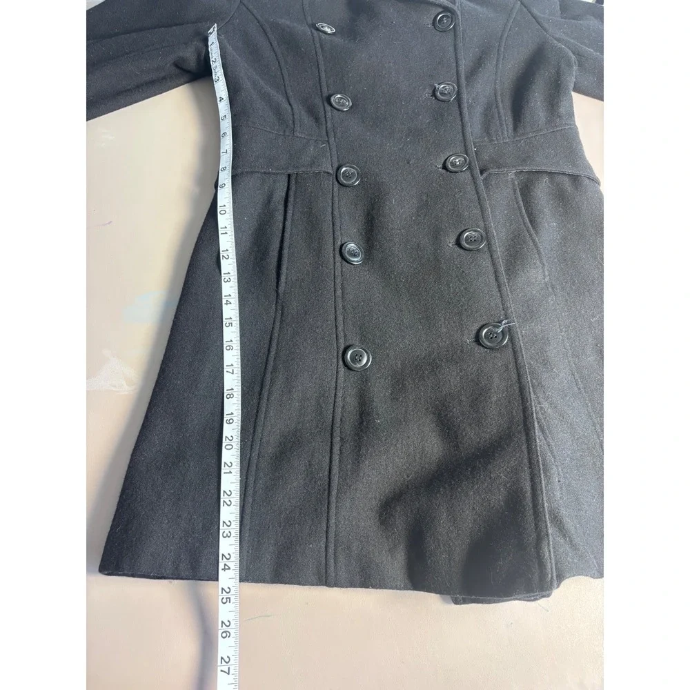 Giacca Gallery Company Black Double Breasted Wool Blend Coat Women's Size Medium